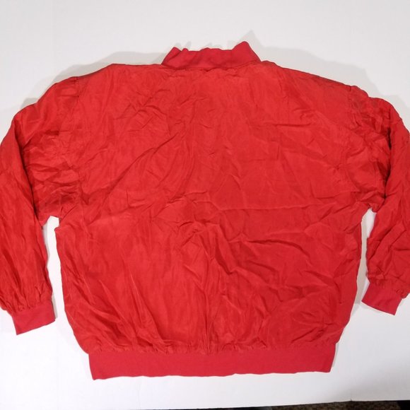Ulavit Paris 100% Silk Red Zip-up Jacket - Picture 6 of 10